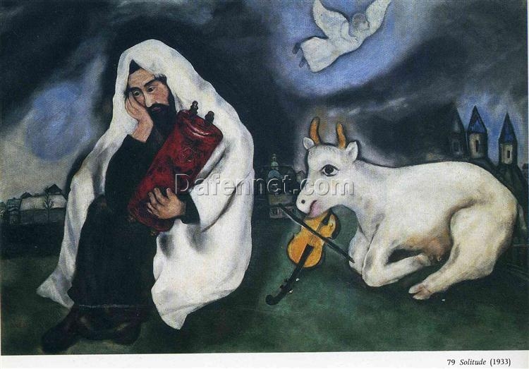 Marc Chagall Solitude – 1933 Naïve Art (Primitivism) Oil on Canvas, 102 x 169 cm