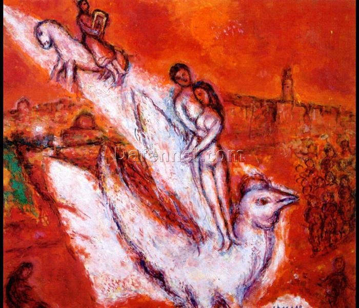 Marc Chagall Song of Songs – 1974 Surrealism Oil on Canvas Religious Painting, Private Collection