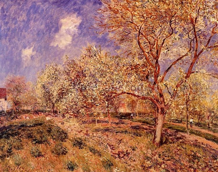 Spring at Veneux by Alfred Sisley – 1880 Impressionist Landscape Oil Painting, Custom Art from Dafen Oil Painting Village Studio