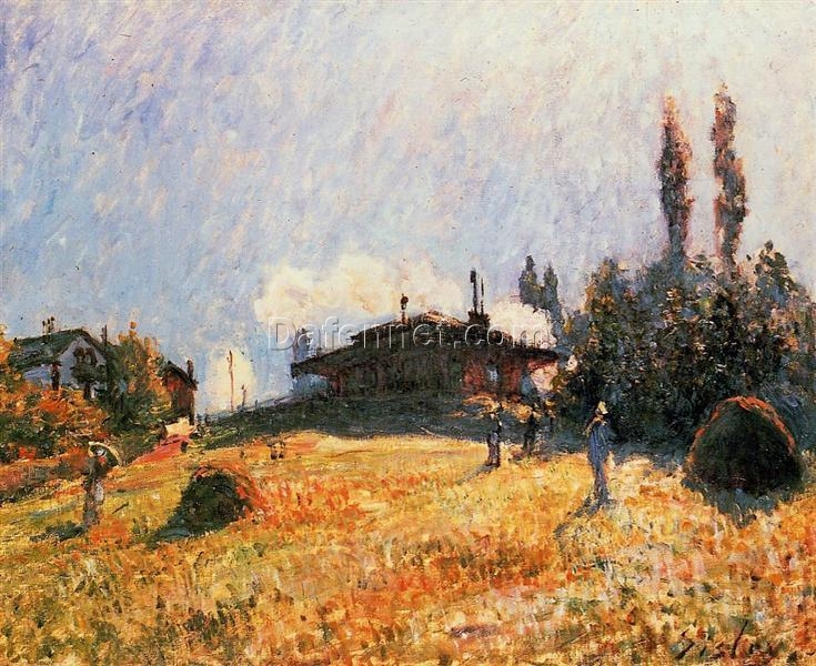 Station at Sevres by Alfred Sisley – c.1879 Impressionist Landscape Oil Painting, Custom Art from Dafen Village Studio