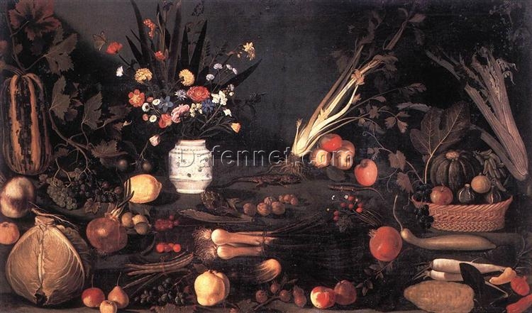 Caravaggio’s ‘Still Life with Flowers and Fruit’ – Custom Baroque Still Life Oil Painting from Da Fen Oil Painting Village Studio