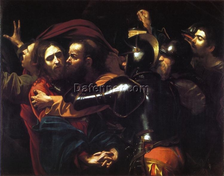 Caravaggio’s ‘Taking of Christ’ – Custom Baroque Religious Oil Painting from Da Fen Oil Painting Village Studio