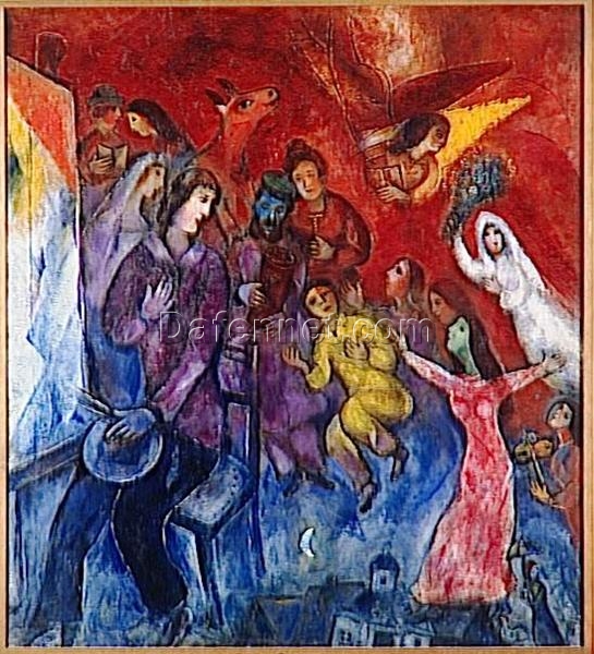 Marc Chagall The Appearance of the Artist’s Family – 1935-1947 Surrealism Genre Painting, Oil on Canvas