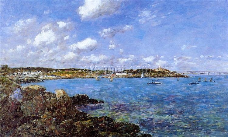 The Bay of Douarnenez by Eugene Boudin – 1897 Impressionist Landscape Oil Painting, Custom Art from Dafen Oil Painting Village Studio