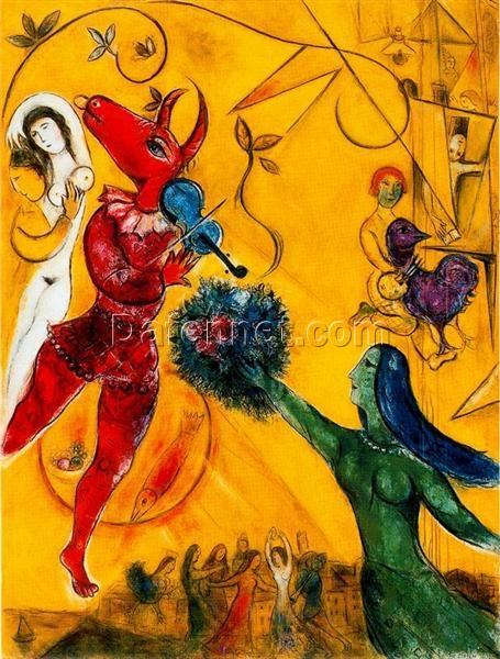 Marc Chagall The Dance – 1951 Surrealist Oil Painting on Canvas at Georges Pompidou Center