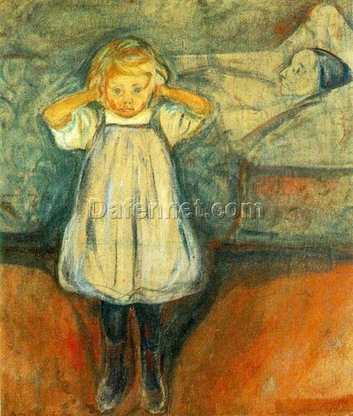 Edvard Munch The Dead Mother, 1899-1900 – Expressionist Oil Painting on Canvas by Da Fen Village Studio for Emotional Art & Family-Themed Décor