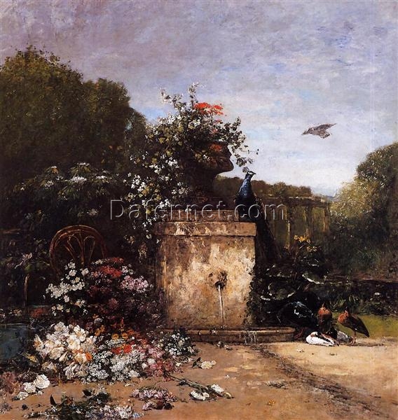 The Garden by Eugene Boudin – 1869 Impressionist Landscape Oil Painting, Custom Art from Dafen Oil Painting Village Studio