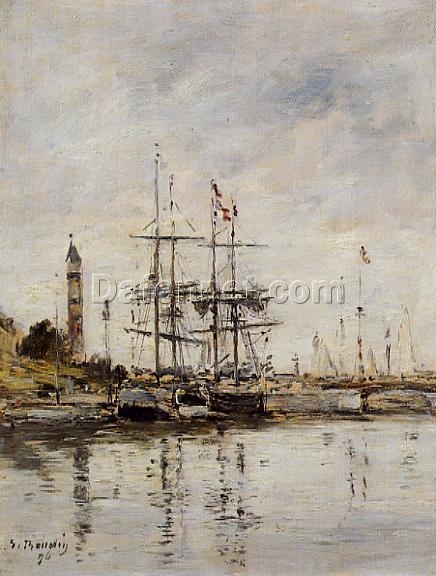 The Harbor at Deauville by Eugene Boudin – 1896 Impressionist Landscape Oil Painting, Custom Art from Dafen Oil Painting Village Studio