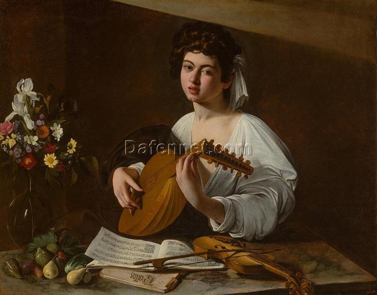 Caravaggio’s ‘The Lute Player’ – Custom Baroque Oil Painting from Da Fen Oil Painting Village Studio