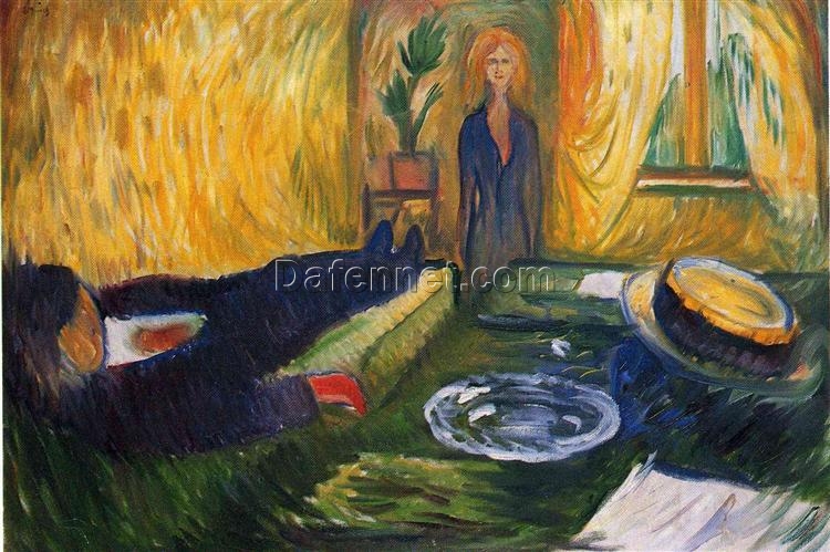 Custom Oil Painting Inspired by Edvard Munch’s The Murderess – Hand-Painted Reproduction from DaFen Village Studio | Expressionist Genre Art for Home and Office Décor