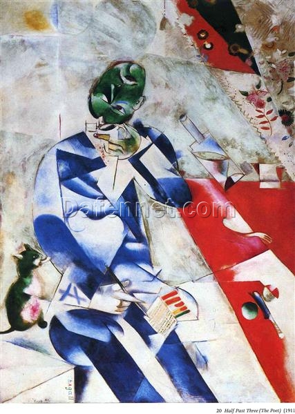 Oil Painting Reproduction – The Poet, or Half Past Three by Marc Chagall | Inspired by Da Fen Village Studio | High-Quality Custom Artwork