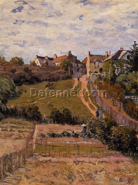 The Rising Path by Alfred Sisley – 1875 Impressionist Landscape Oil Painting, Custom Art from Dafen Village Studio