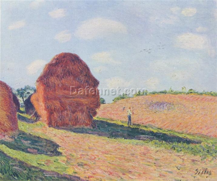 The Straw Rent by Alfred Sisley – 1895 Impressionist Landscape Oil Painting, Custom Art from Dafen Oil Painting Village Studio