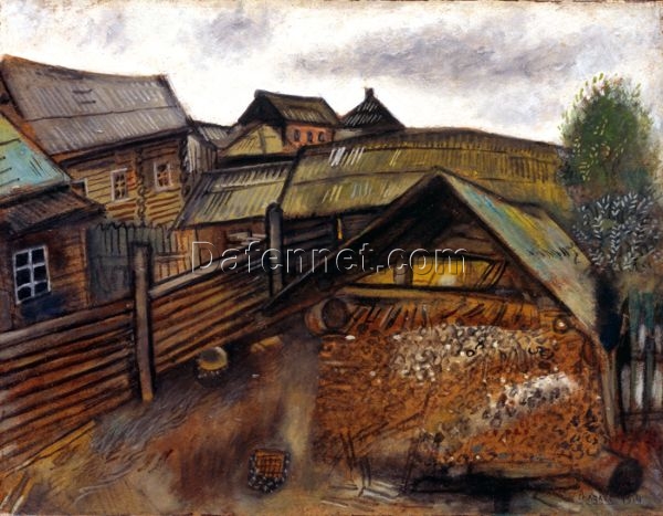 Reproduction of Marc Chagall’s The Street in Vitebsk – Hand-Painted Oil on Canvas by Da Fen Oil Painting Village Studio