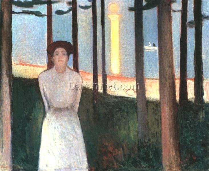 Symbolist Genre Painting Inspired by Edvard Munch – The Voice, 1893 – Da Fen Village Studio Oil on Canvas for Modern Home & Art Collection