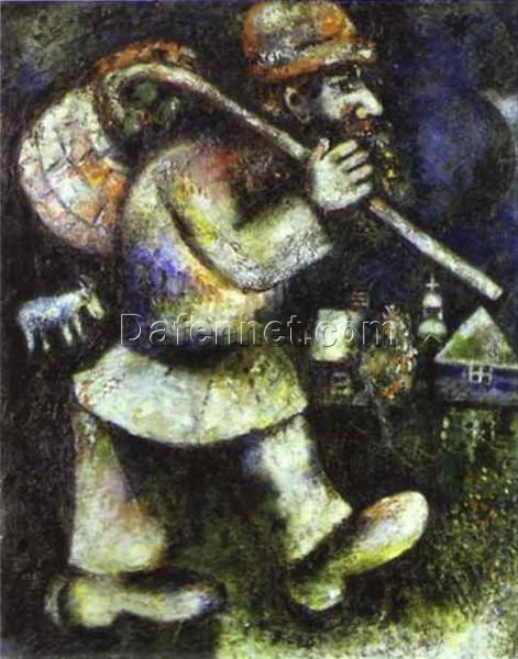 Marc Chagall The Wandering Jew – Cubism Literary Painting, Oil on Canvas