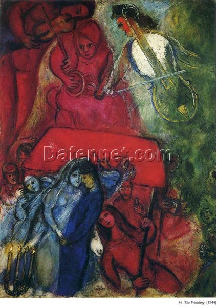 Marc Chagall The Wedding – 1944 Naïve Art Oil on Canvas, 99 x 74 cm