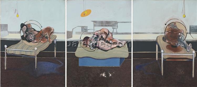 Custom Oil and Pastel Painting – Francis Bacon 1972 Three Studies of Figures on Beds from Dafen Oil Painting Studio