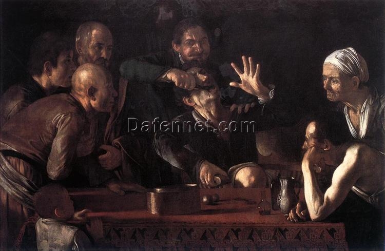 Caravaggio’s ‘Tooth Puller’ – Custom Baroque Genre Oil Painting from Da Fen Oil Painting Village Studio