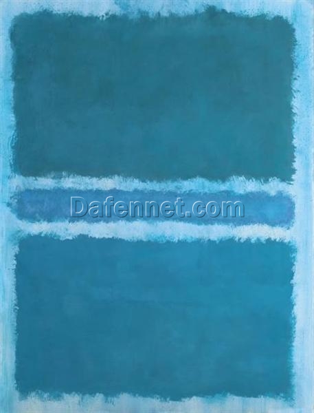 Abstract Color Field Painting Inspired by Mark Rothko – Untitled (Blue Divided by Blue), 1966 – Da Fen Village Studio Acrylic Art for Modern Home & Office Décor