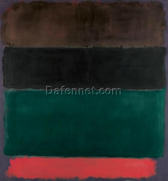 Color Field Painting Inspired by Mark Rothko – Untitled (Red-Brown, Black, Green, Red), 1962 – Da Fen Village Studio Abstract Oil Art for Modern Home & Office Décor