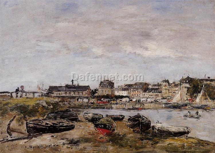 View of the Port, Trouville by Eugene Boudin – 1896 Impressionist Cityscape Oil Painting, Custom Art from Dafen Oil Painting Village Studio