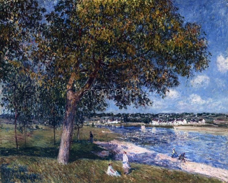 Walnut Tree in a Thomery Field by Alfred Sisley – 1880 Impressionist Landscape Oil Painting, Custom Art from Dafen Oil Painting Village Studio