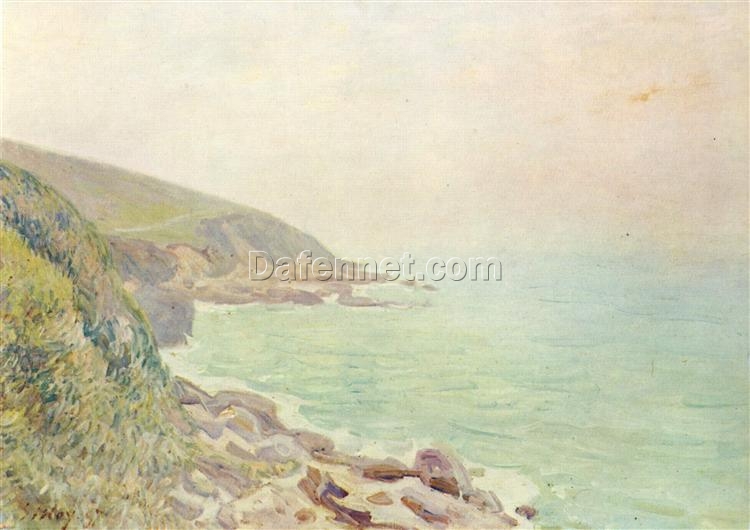 Welsh Coast in the Fog by Alfred Sisley – 1887 Impressionist Landscape Oil Painting, Custom Art from Dafen Oil Painting Village Studio