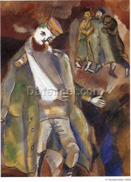 Reproduction of Marc Chagall’s Wounded Soldier – Hand-Painted Oil on Canvas by Da Fen Oil Painting Village Studio