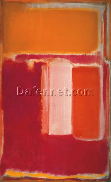 Color Field Painting Inspired by Mark Rothko – Yellow, Cherry, Orange, 1947 – Da Fen Village Studio Abstract Oil Art for Modern Home & Office Décor