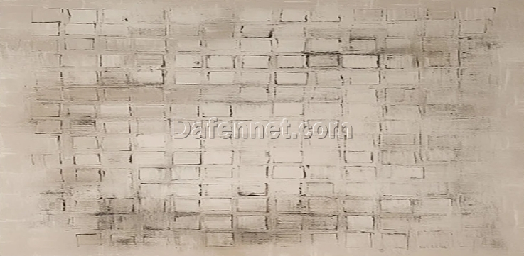 Custom Beige Minimalist Art – Textured Beige Wall Painting with Neutral Plaster Finish for Modern Home and Hotel Wall Decoration | Dafen Oil Painting Village Studio