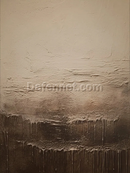 Custom Large Abstract Landscape Painting – Grey and Brown Seascape Horizon Oil Painting for Luxury Home and Hotel Decor | Dafen Oil Painting Village Studio