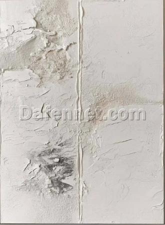 Custom Beige and White Textured Wall Art – Cream White Minimalist Painting with Beige Plaster Design, Wabi-Sabi Abstract Wall Art for Modern Home and Hotel Decoration | Dafen Oil Painting Village Studio