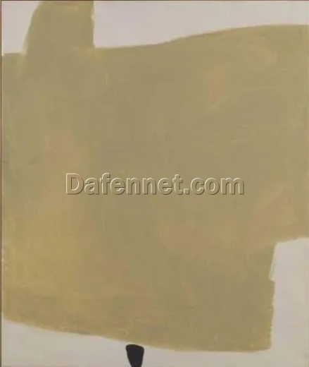 Custom Wabi-Sabi Wall Art – Olive Green Minimalist Oil Painting with Textured Canvas, Large Neutral Canvas Art for Bohemian Style Living Room and Hotel Decoration | Dafen Oil Painting Village Studio