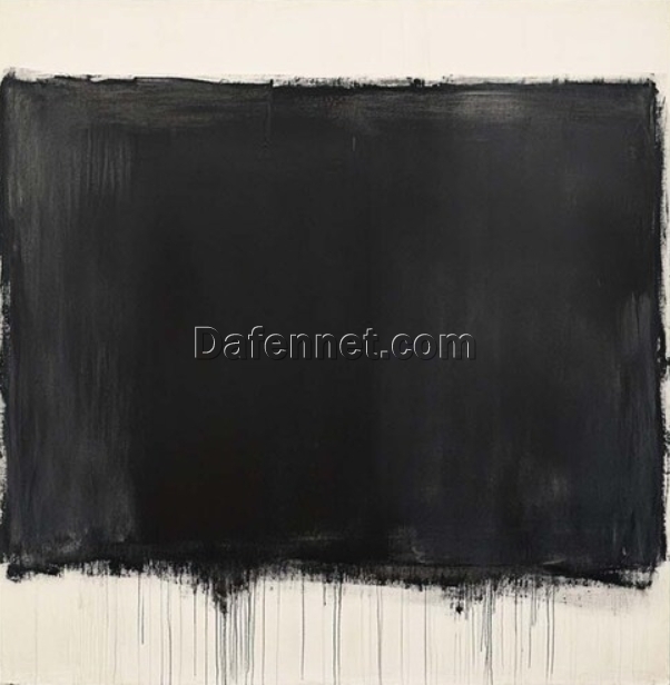 Large Black Abstract Wall Art – Beige and Black Canvas Oil Painting for Bohemian Minimalist Décor