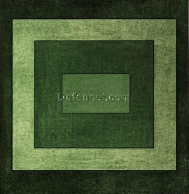 Minimalist Green Oil Painting – Textured Canvas Wall Art for Neutral Home Décor