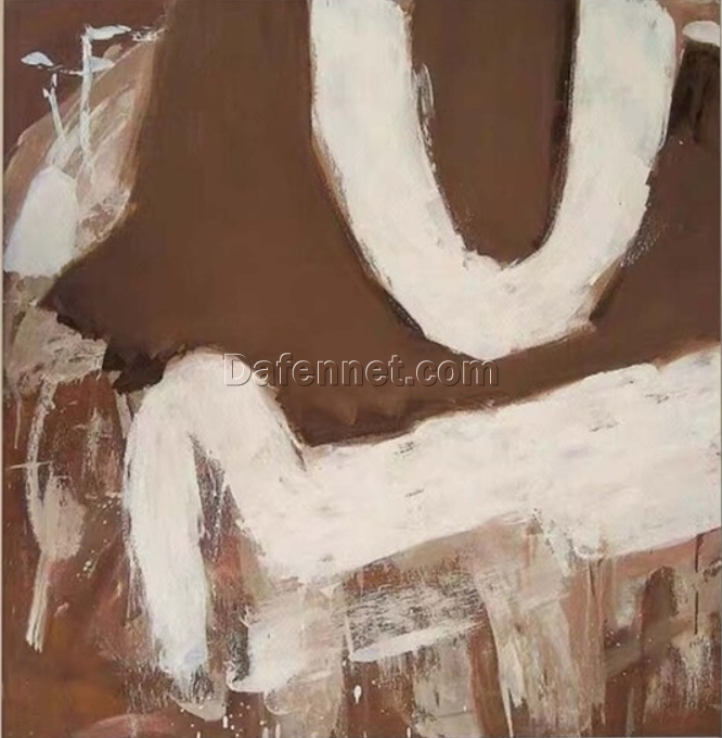 Large Brown Abstract Wall Art – Neutral Textured Oil Painting on Canvas for Modern Home Décor