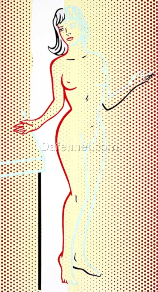 Roy Lichtenstein’s ‘Collage for Nude’ Inspired Oil Painting on Canvas – High – Quality Dafen Village Reproduction for Pop Art Enthusiasts and Decorators