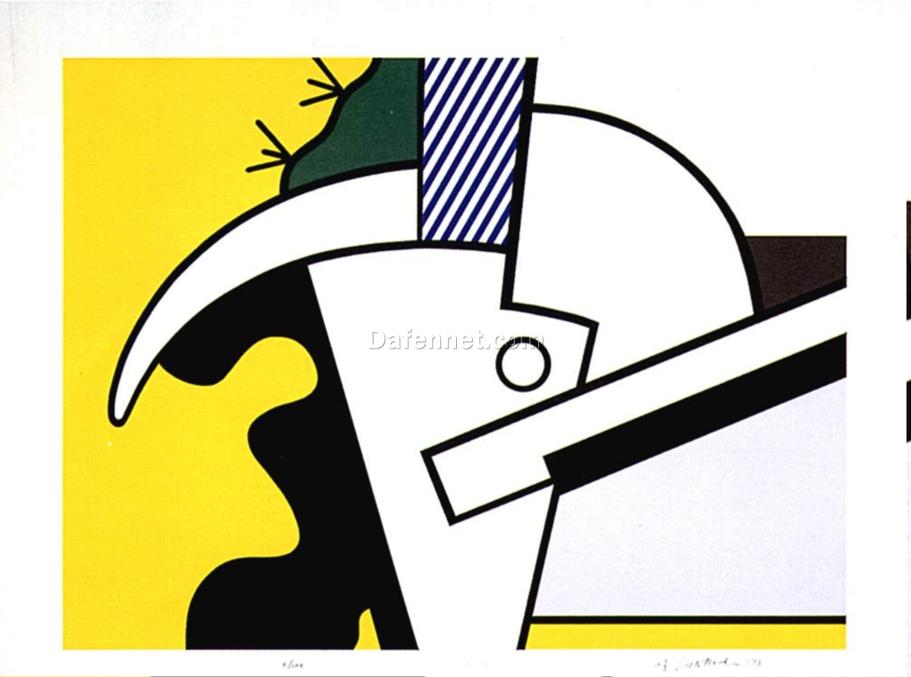 Dynamic Pop Art ‘Bull Head II’ Inspired Oil Painting by Roy Lichtenstein Replica – Hand – painted in Dafen Village, Ideal for Art Lovers Seeking Bold Decor