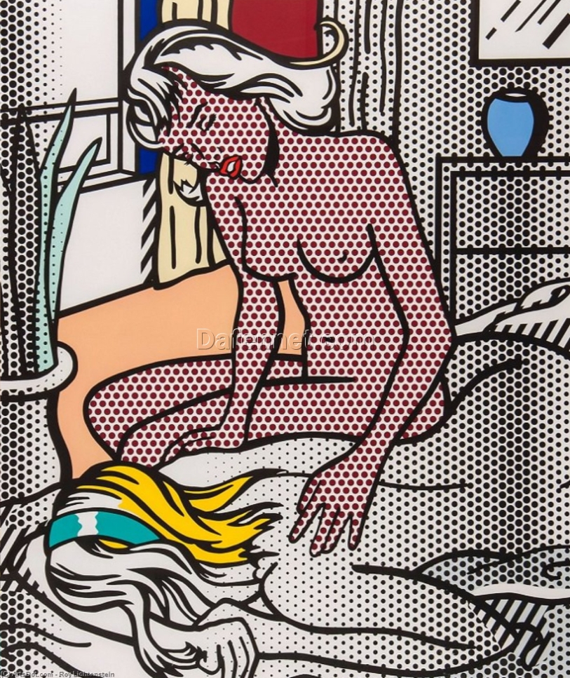 Roy Lichtenstein – Inspired ‘Reflections II’ Hand – painted Oil Painting by Dafen Village Masters for Art Aficionados