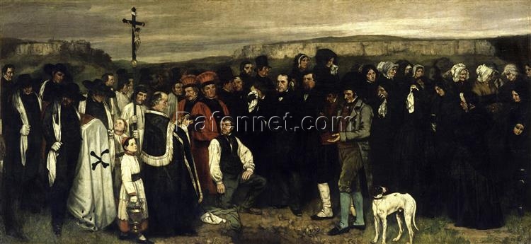 Gustave Courbet’s ‘A Burial at Ornans’: Realistic Style Hand-painted Oil Canvas Replica – Perfect for Creating a Dramatic and Thought-provoking Atmosphere