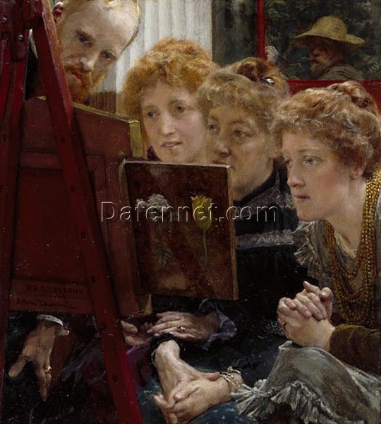 Customizable Oil Painting Inspired by Alma – Tadema’s Whispering Noon – Handmade in Dafen Village