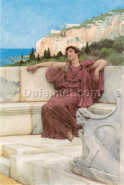 Custom-Made Oil Portrait Inspired by Sir Lawrence Alma-Tadema’s ‘A Female Figure Resting (Dolce far Niente)’ (1882) – Tailored to Your Preferences by Dafen Village Studios for Discerning Art Collectors