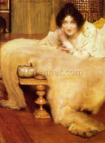 Hand – Painted Oil Portrait on Canvas Inspired by Alma – Tadema’s A Listner – Direct from Dafen Village Studio