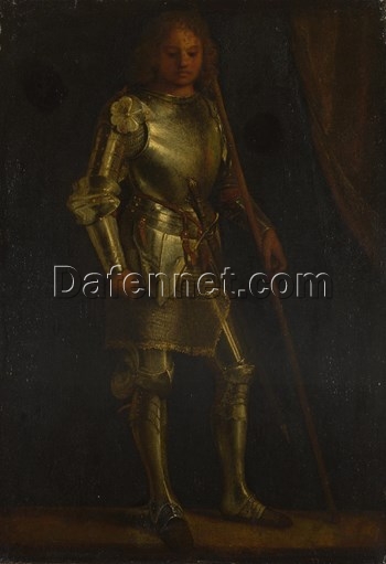 High – Quality Replica Inspired by Giorgione’s ‘A Man in Armour’ – High Renaissance Portrait Oil on Wood by Dafen Village Studio