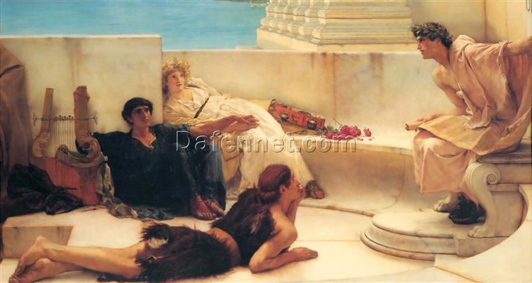 Authentic Reproduction of Alma – Tadema’s A Reading from Homer Oil Painting – Exclusive from Dafen Village Artisans