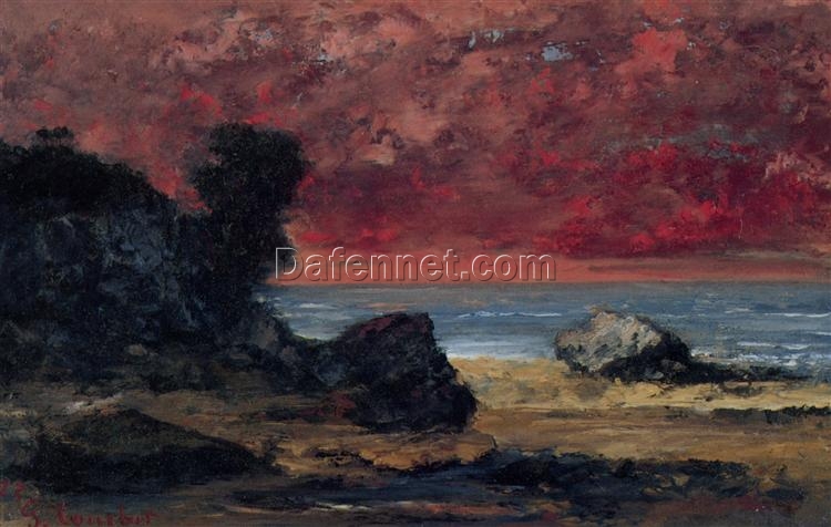 High-Definition Print Inspired by Gustave Courbet’s ‘After the Storm’ (1872) – An Affordable Way to Bring Realist Seascape Art Home from Dafen Village