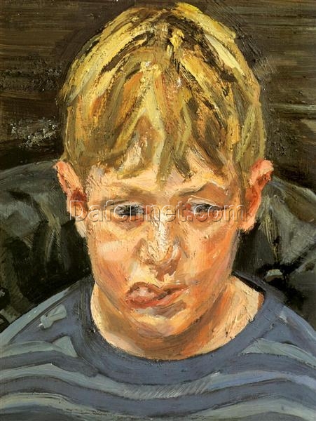 Authentic – Looking Reproduction of Lucian Freud’s ‘Albie’ – Handmade Expressionist Portrait Oil Painting from Dafen Village Artisans