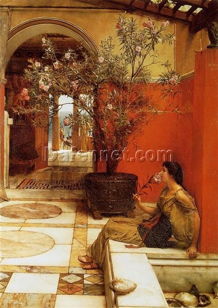 Custom-Made Oil Painting Inspired by Sir Lawrence Alma-Tadema’s ‘An Oleander’ (1882) – Tailored to Your Vision by Dafen Village Studios for Discerning Art Collectors