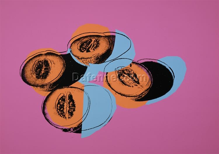 High – Quality Reproduction of Andy Warhol’s “Space Fruit: Still Lifes, Cantaloupes II” Pop Art Figurative Print – Dafen Village’s Finest